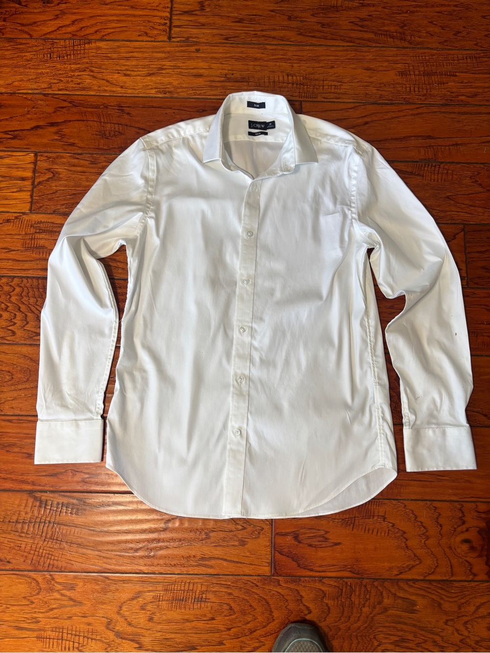 J. Crew White Button-Down Dress Shirt - Slim Fit, Tech